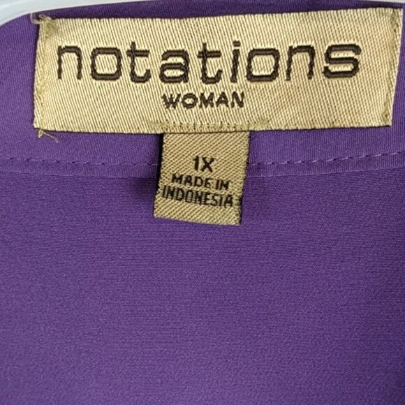 Notations Woman Blouse – Purple – Button Down – Plus 1X - Picture 5 of 8